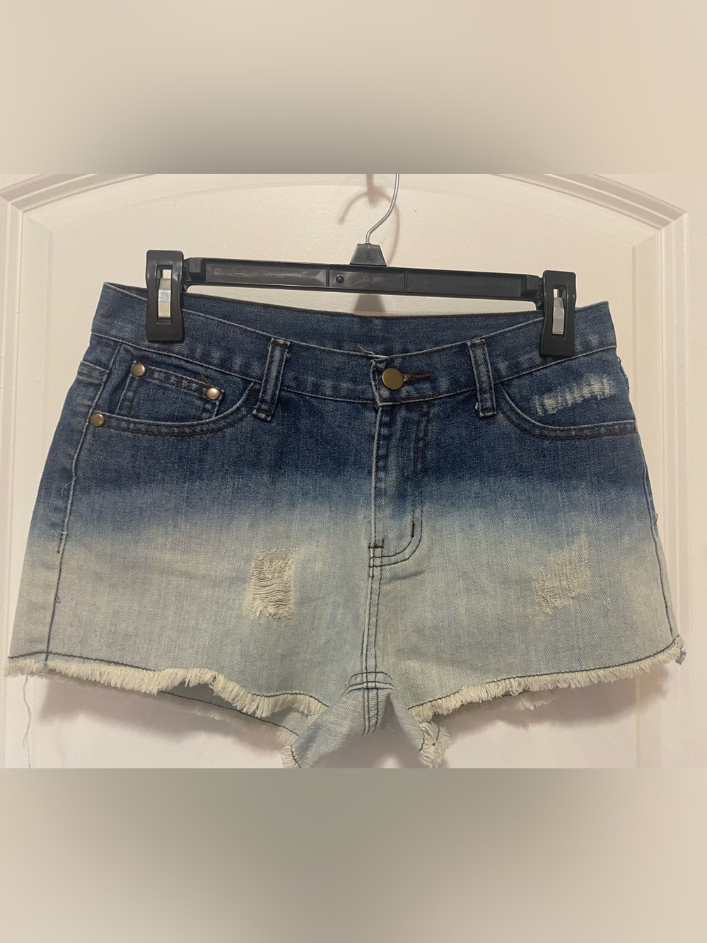 Ellison Ombre Blue Denim Cutoff Shorts